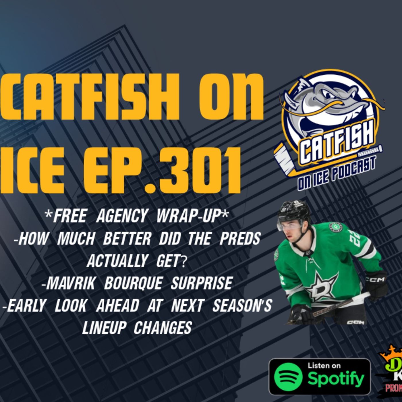 #301- Nashville Predators Free Agency Wrap-Up, Mavrik Bourque Shocker, Early Lineup Outlook episode artwork