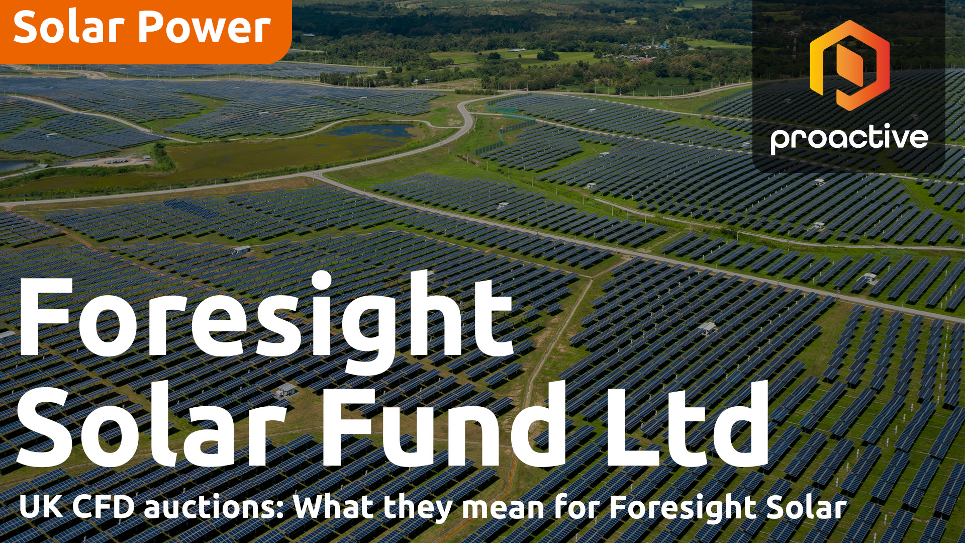 Foresight Solar eyes CFD pipeline to refresh portfolio with young assets