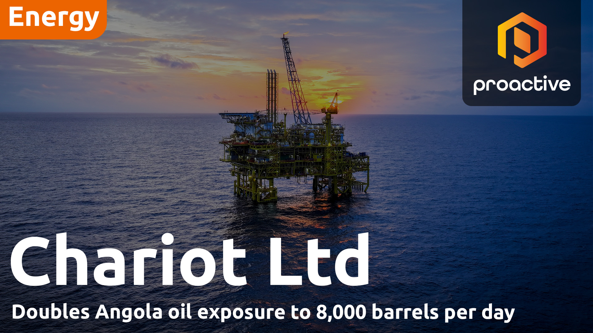 Chariot CEO: Second Angola deal doubles oil exposure to circa 8,000 bpd