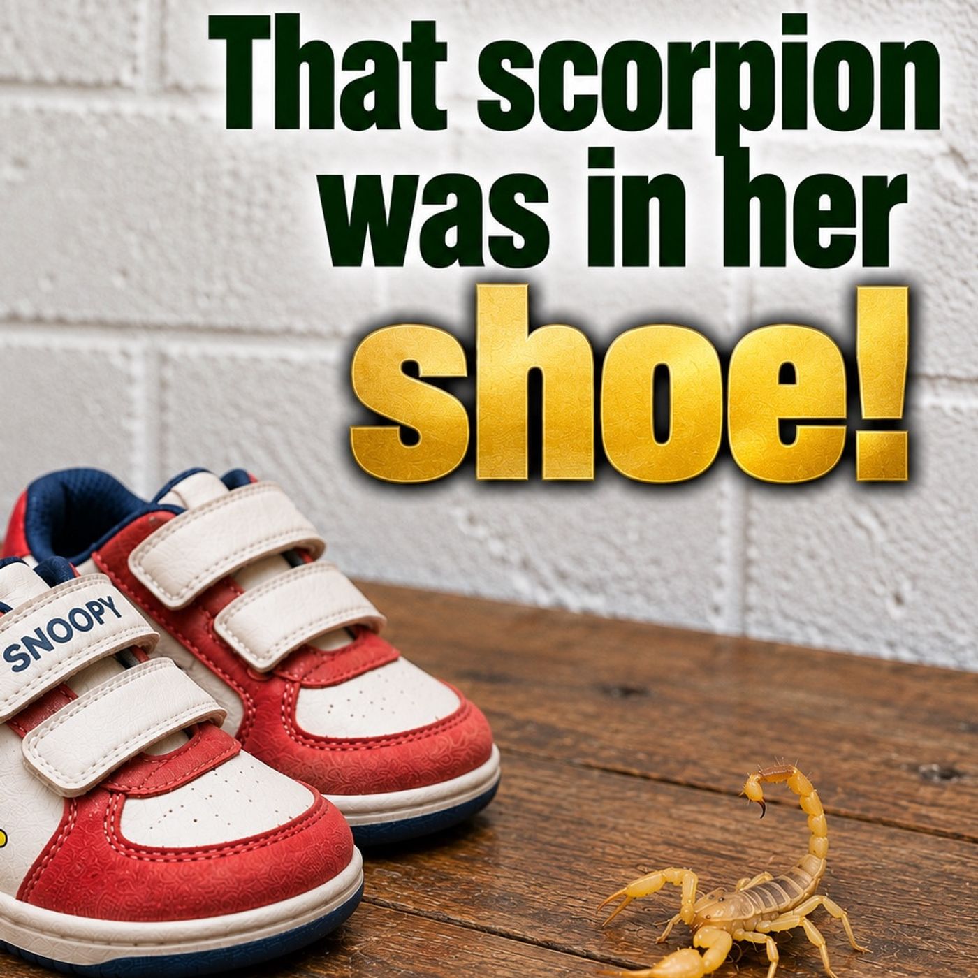 A scorpion in her shoe!! What happened when bad news was mixed with the Good News!