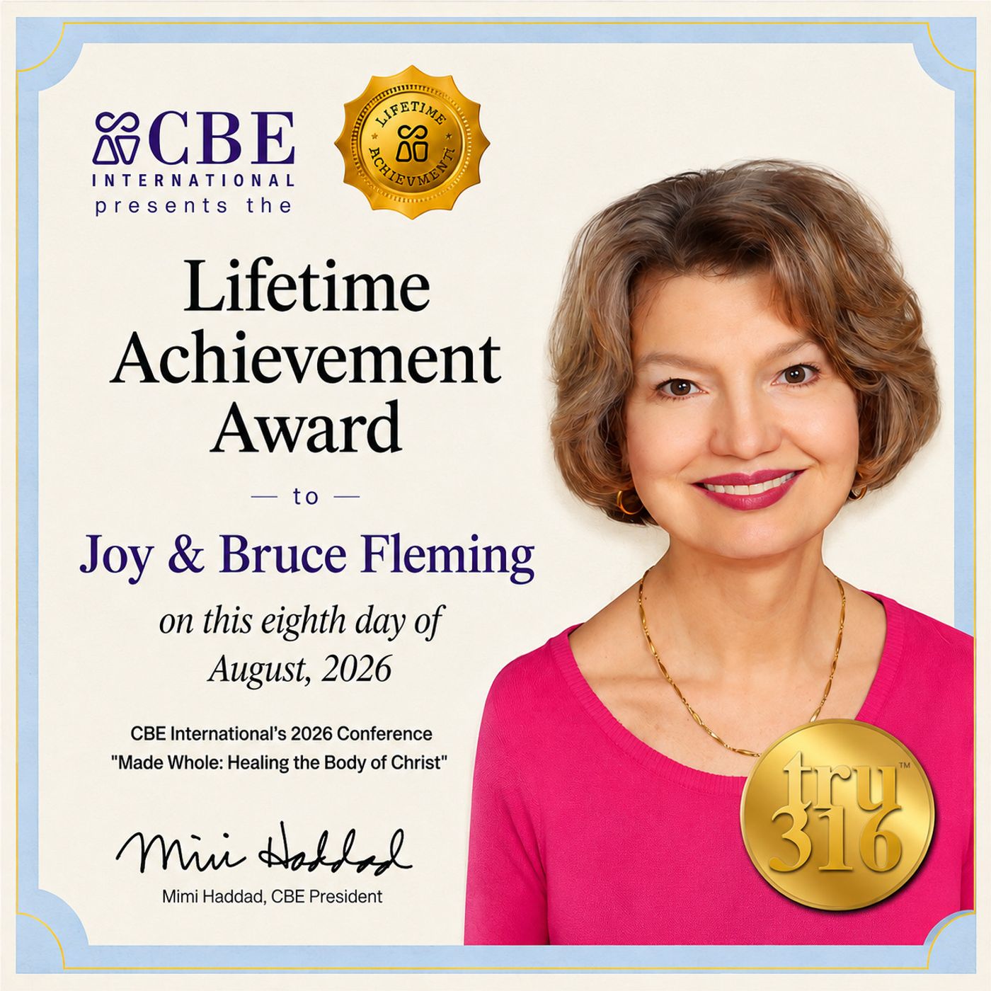 Mimi Haddad said: "Joy inspired hearts and woke up the church."