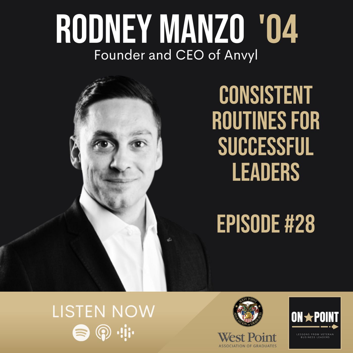 EP28 Consistent Routines for Successful Leaders with Rodney Manzo ’04, Founder and CEO of Anvyl episode artwork