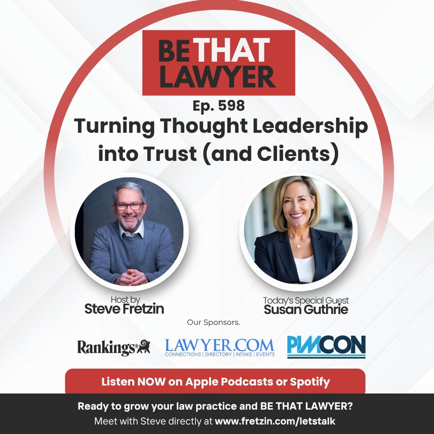 Susan Guthrie: Turning Thought Leadership into Trust (and Clients) — BE THAT LAWYER cover