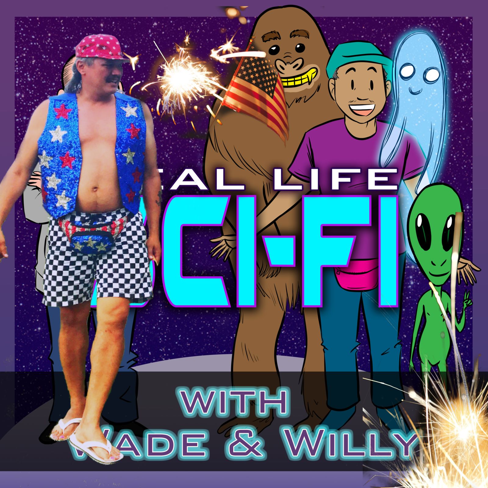 206: 206 - Bonus - 4th of July Extravaganza and UFOs!!! not much wade and mostly spencer frame episode artwork