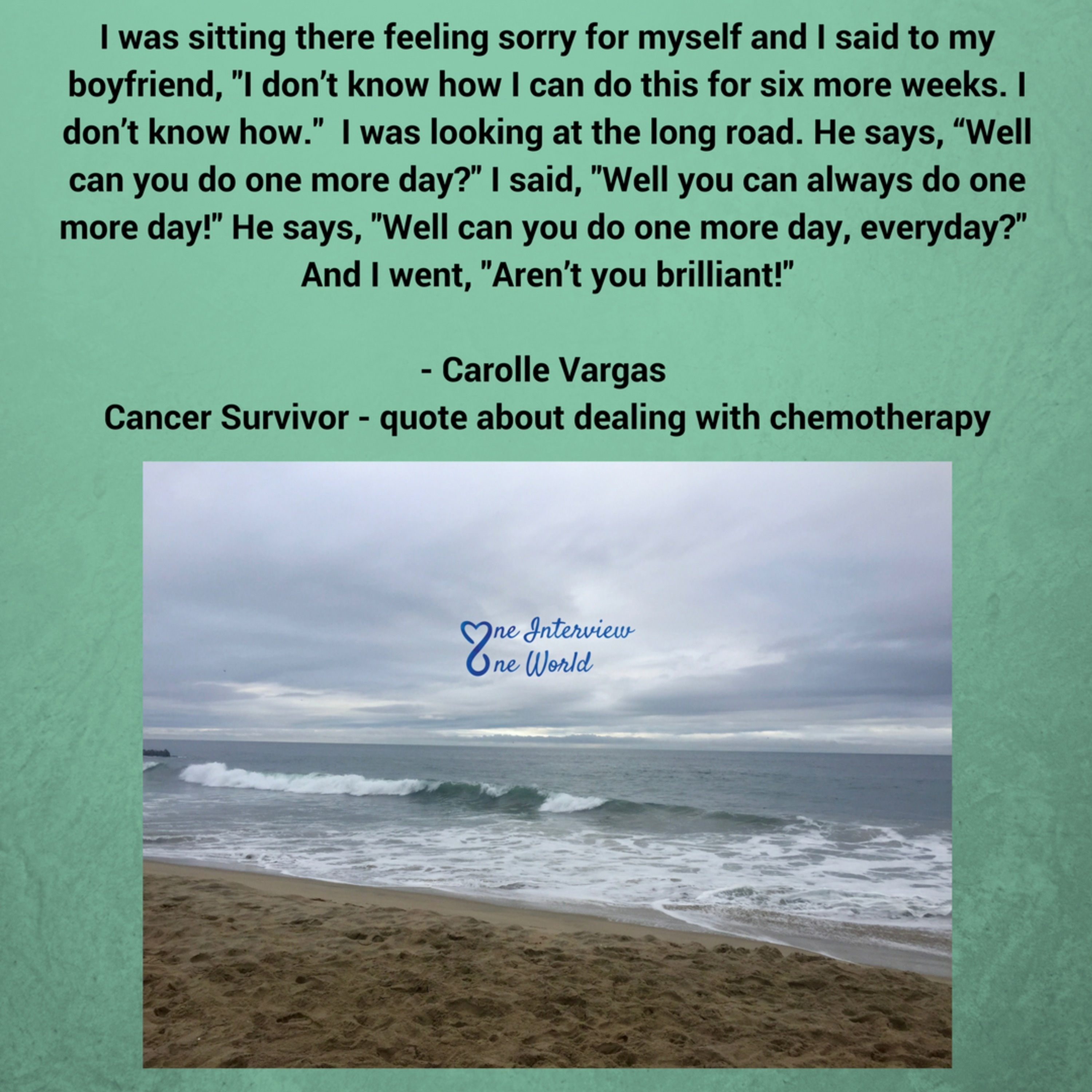 Cancer Survivor, Carolle Vargas, shares how her thoughts, environment, eating habits, and people surrounding her helped her heal.