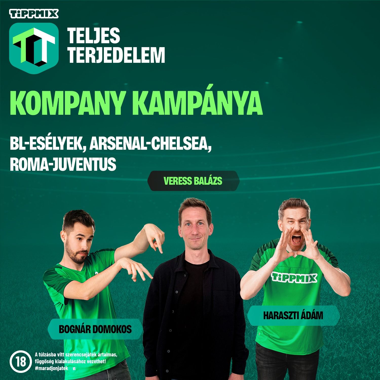 Kompany kampánya | Arsenal-Chelsea, Roma-Juventus - Veress Balázs [Tippmix Teljes Terjedelem 033]