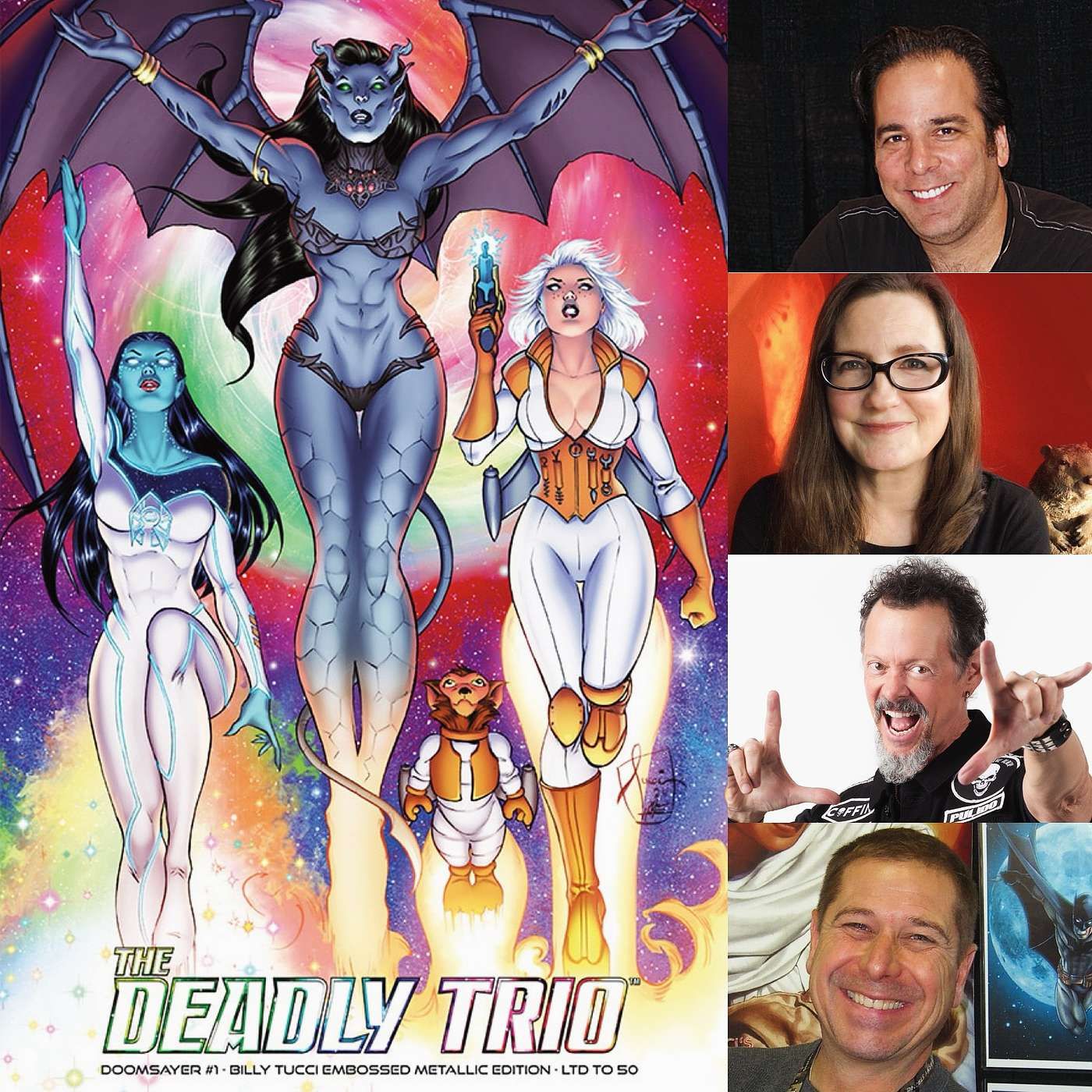 Jimmy Palmiotti, Amanda Conner, Brian Pulido, and Billy Tucci | The Deadly Trio: Doomsayer episode artwork