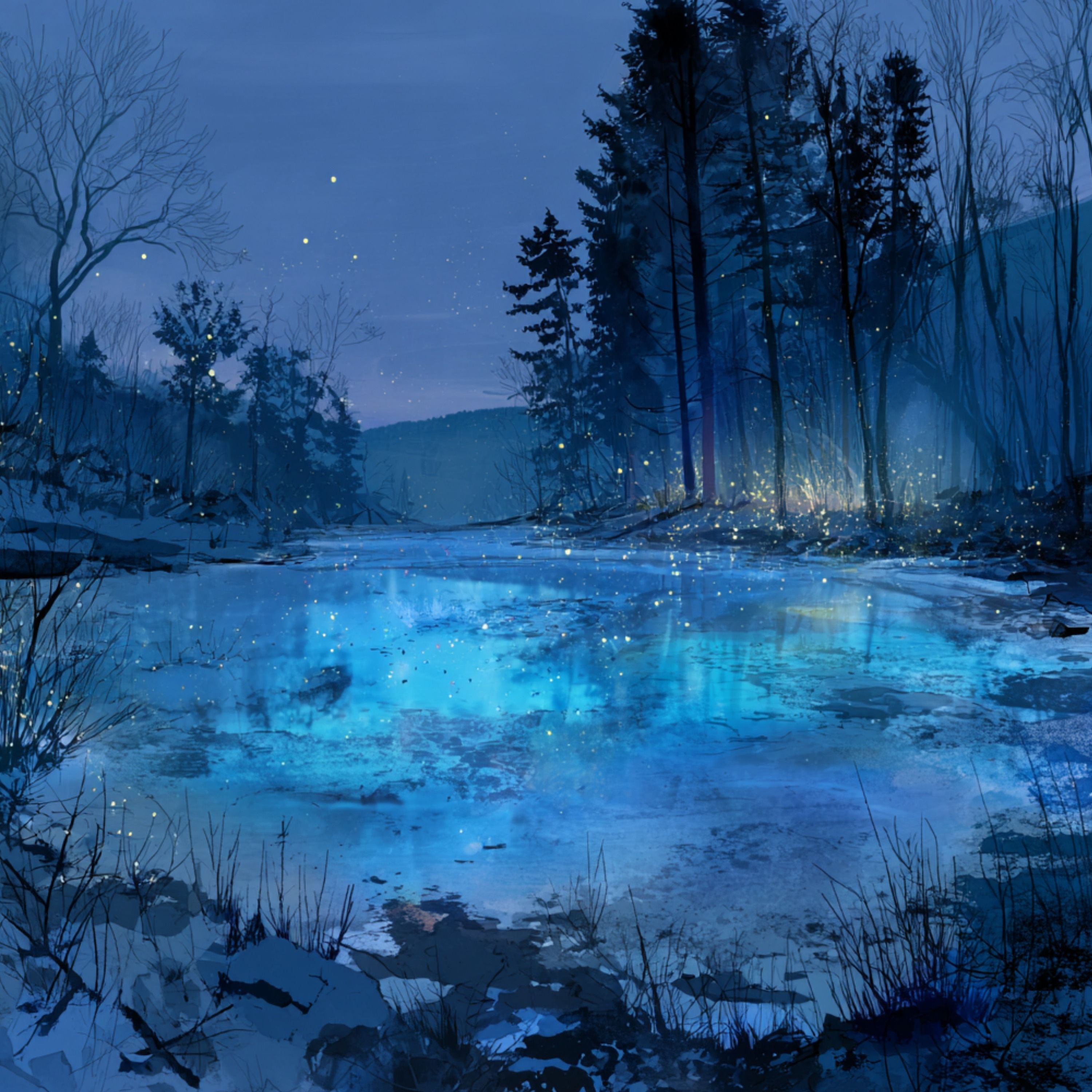 Frozen Lake Ambience | Crisp Wind and Distant Ice Creaks