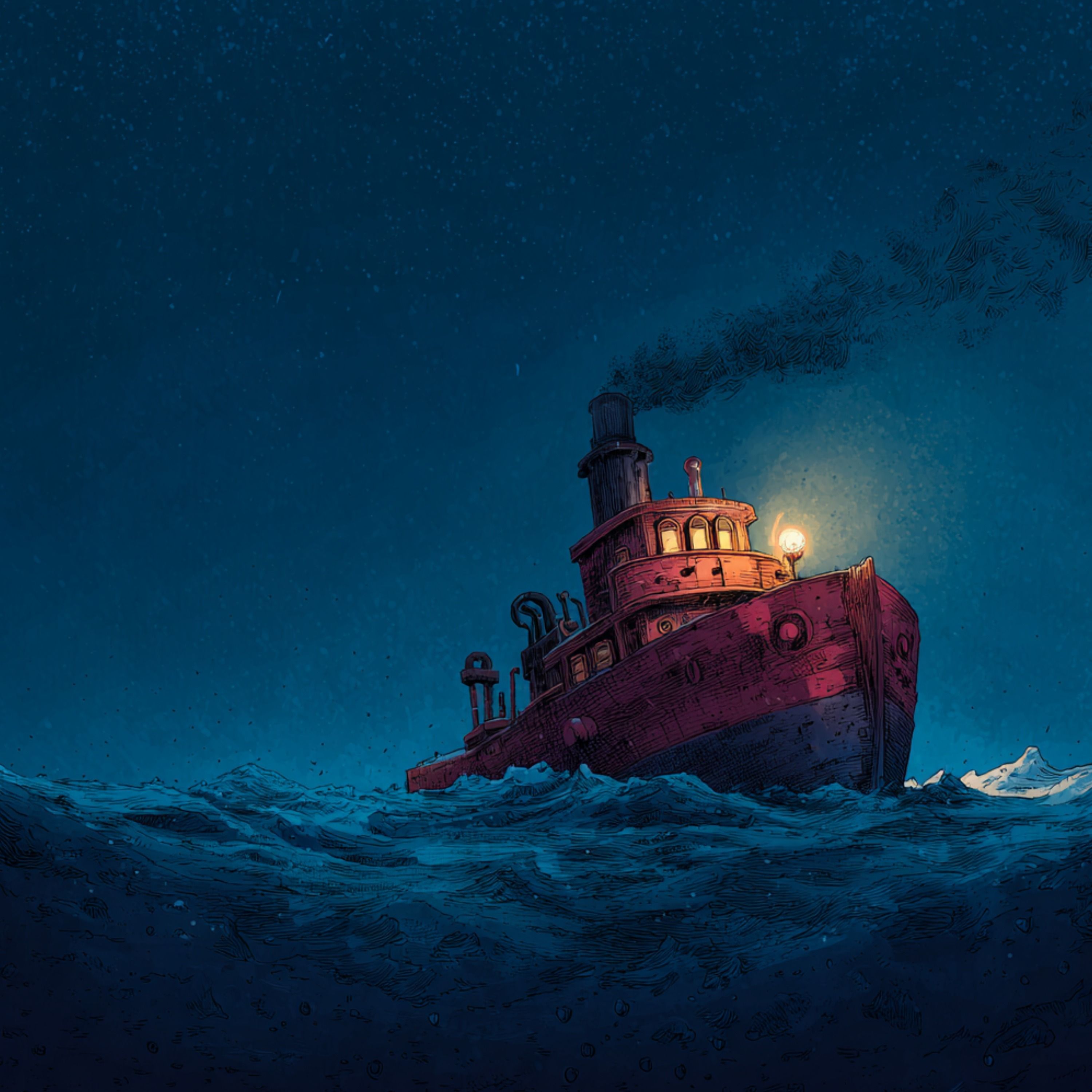Deep Ocean Voyage | Ship Engine & Wind at Sea episode artwork