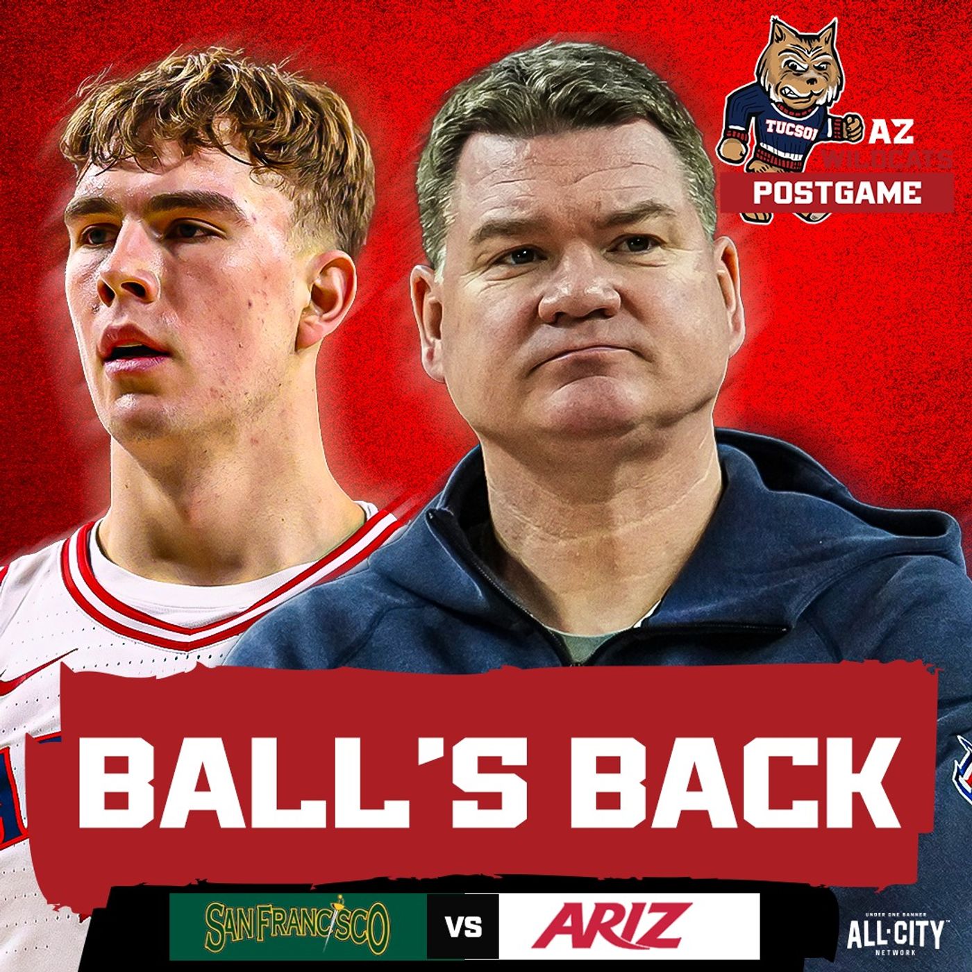 POSTGAME: Caleb Holt & Motiejus Krivas SHINE For Arizona Basketball vs San Fransisco episode artwork