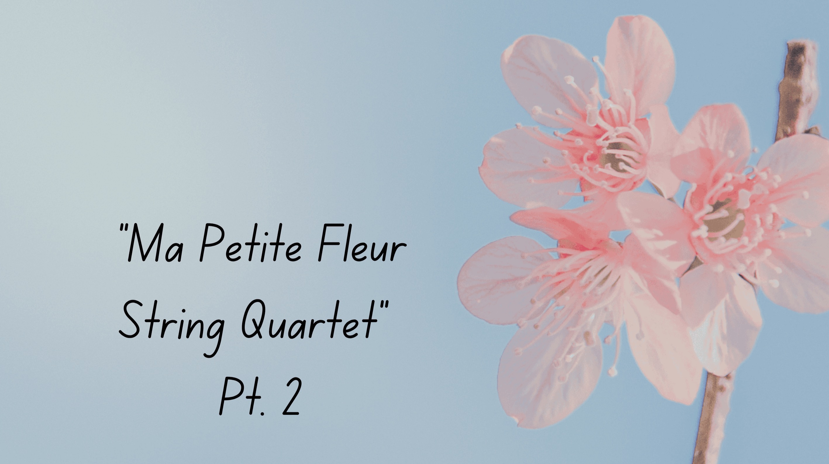Introducing "MA PETITE FLEUR STRING QUARTET" Pt. 2. Meet The Arranger (David Shenton) And The Musicians (Katie Thomas, Erica Dicker, J.J. Johnson, Dave Eggar) Who Transformed My Jazz Ballad!