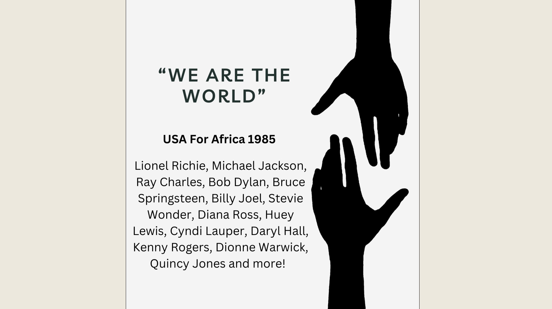 Special Episode - "We Are The World": 1985 Mega-Hit Ft. Michael Jackson, Lionel Richie, Ray Charles, Bob Dylan And Many Others. 4 Grammys. Raised $80 Million For African Famine Relief. New Netflix documentary!