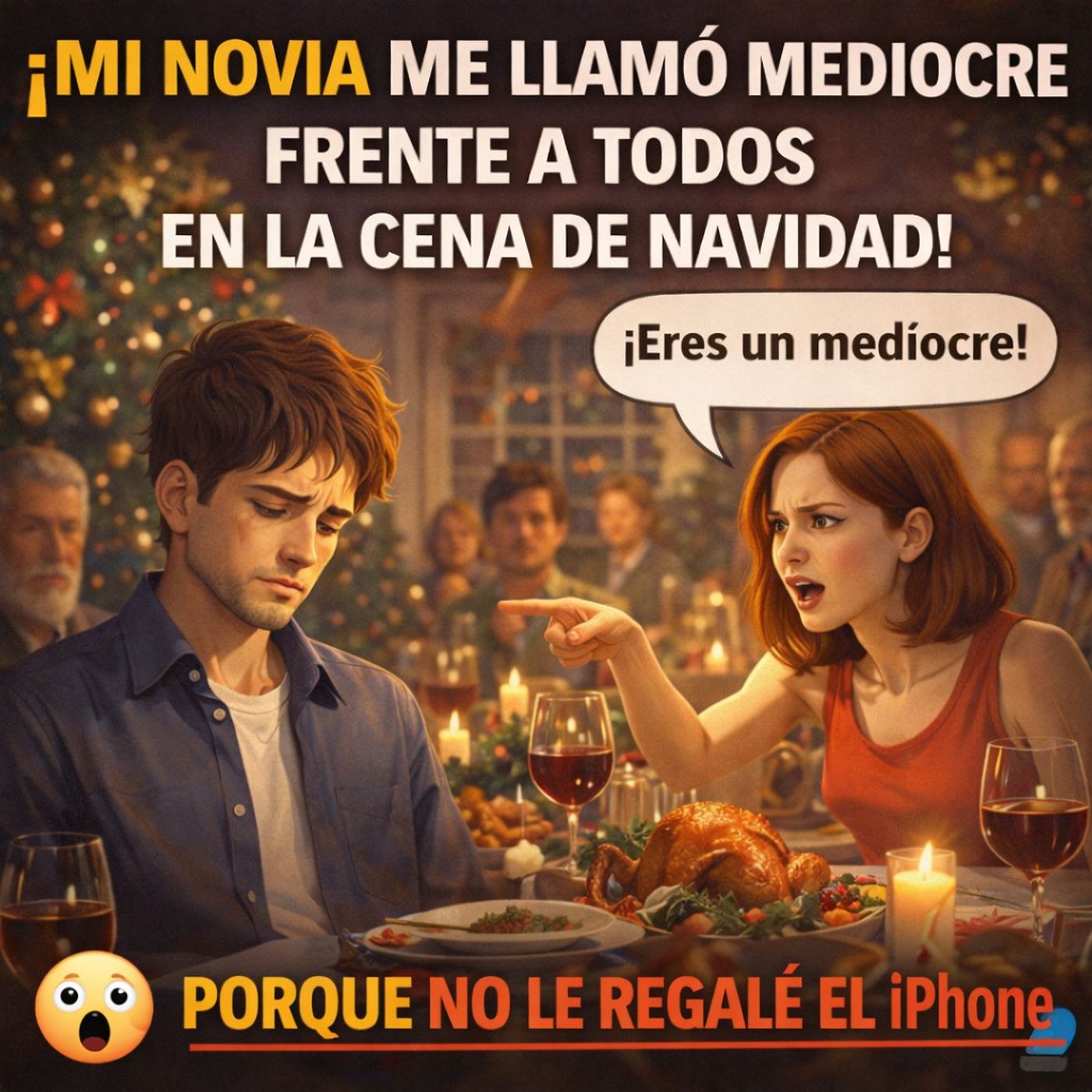 Mi novia ME LLAMO MEDIOCRE FRENTE A TODOS en al cena de Navidad PORQUE NO EL REGALE EL IPHONE