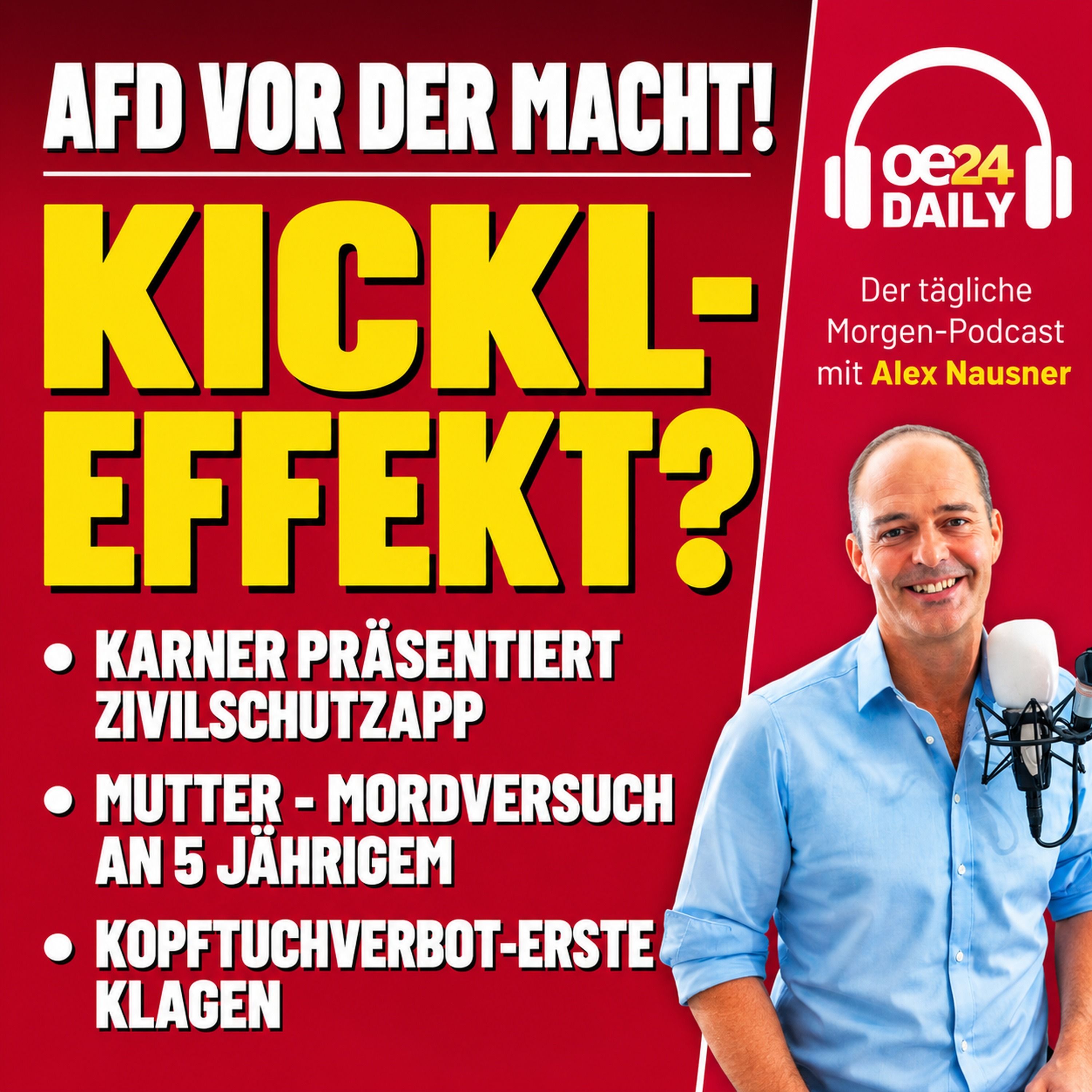 oe24 DAILY: AFD-BEBEN WOLFGANG FELLNER ANALYSE, KOPFTUCH-SCHULSTART & STRASSE VON HORMUZ ESKALIERT - DIENSTAG 08.09.2026