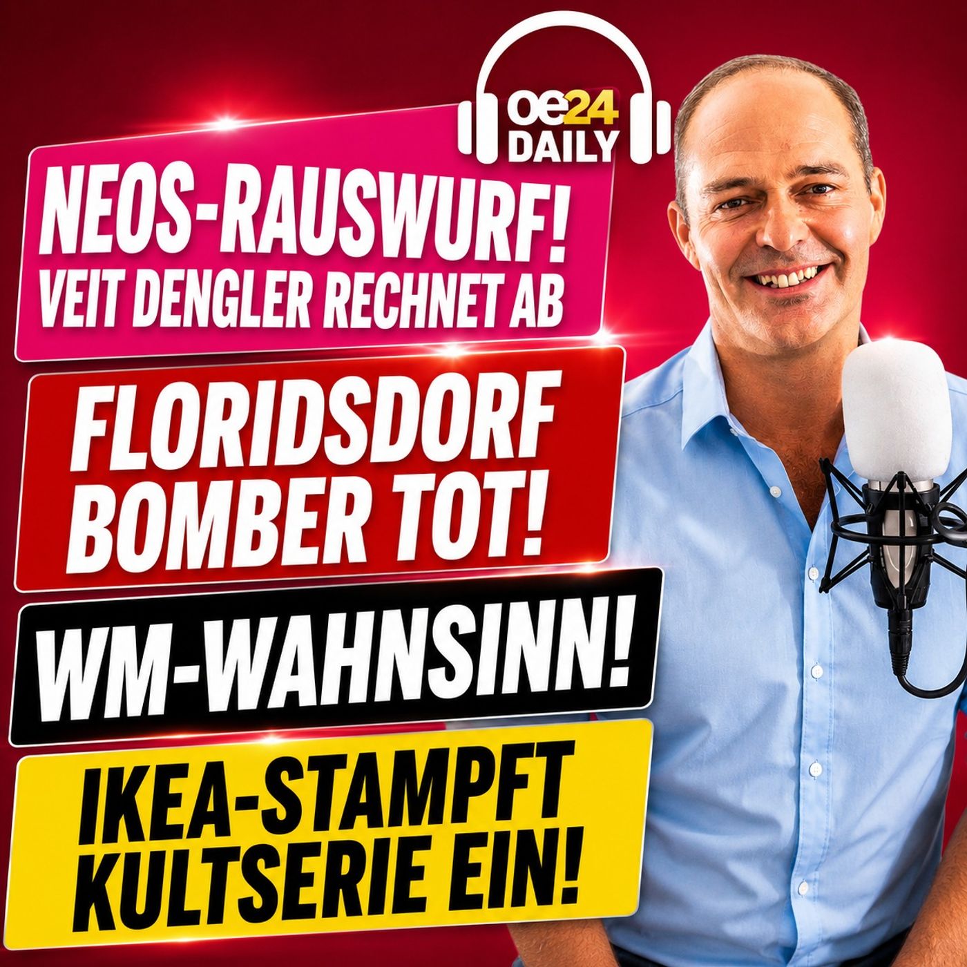 DAS NEOS-TRIBUNAL! Der eiskalte Rauswurf von Veit Dengler, der Tod des Floridsdorf-Bombers & IKEA stampft Kultreihe ein - Montag 13.07.2026 episode artwork