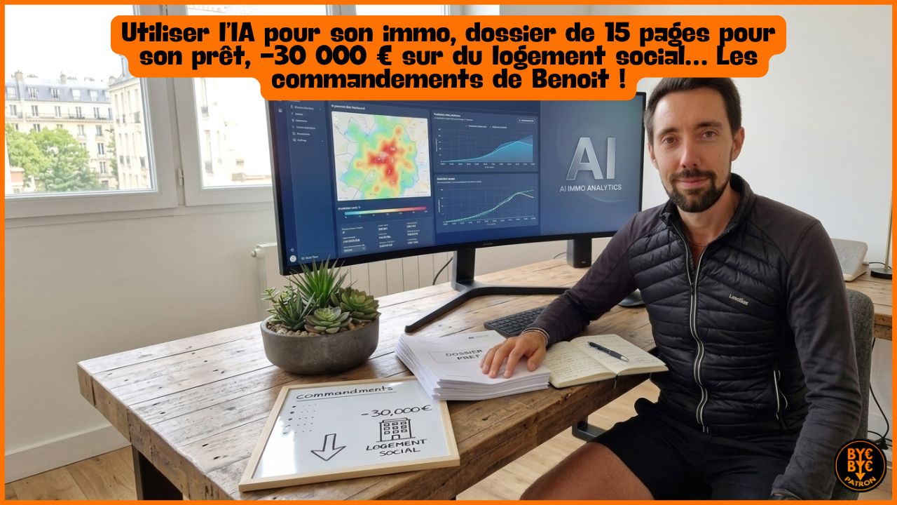 Utiliser l’IA pour son immo, dossier de 15 pages pour son prêt, -30 000 € sur du logement social… Les commandements de Benoit !