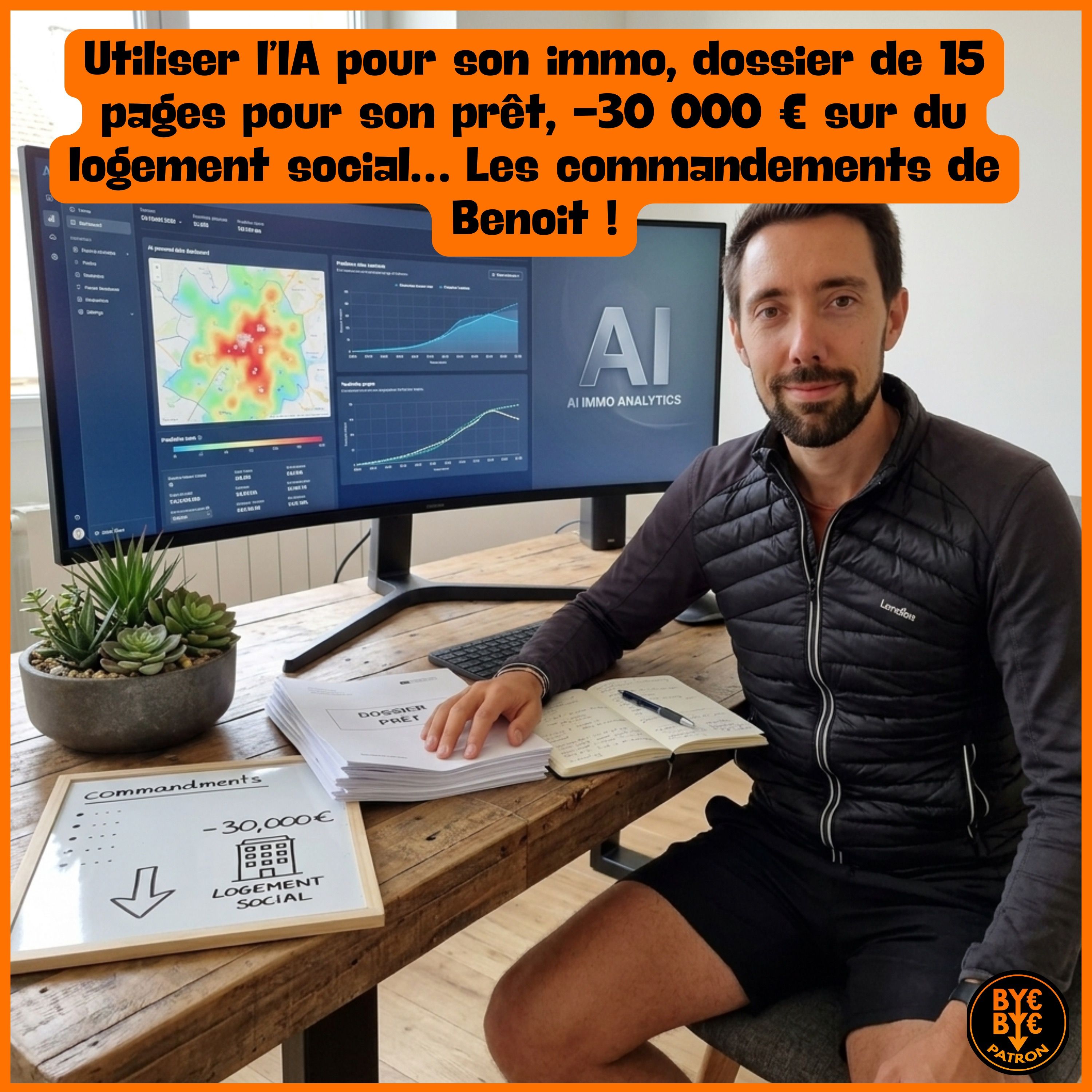 Utiliser l’IA pour son immo, dossier de 15 pages pour son prêt, -30 000 € sur du logement social… Les commandements de Benoit !