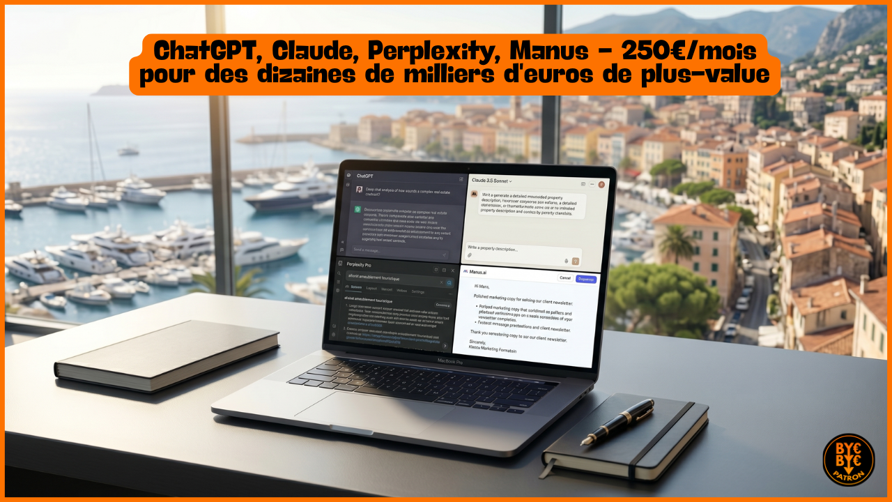 ChatGPT, Claude, Perplexity, Manus - 250€/mois pour des dizaines de milliers d'euros de plus-value