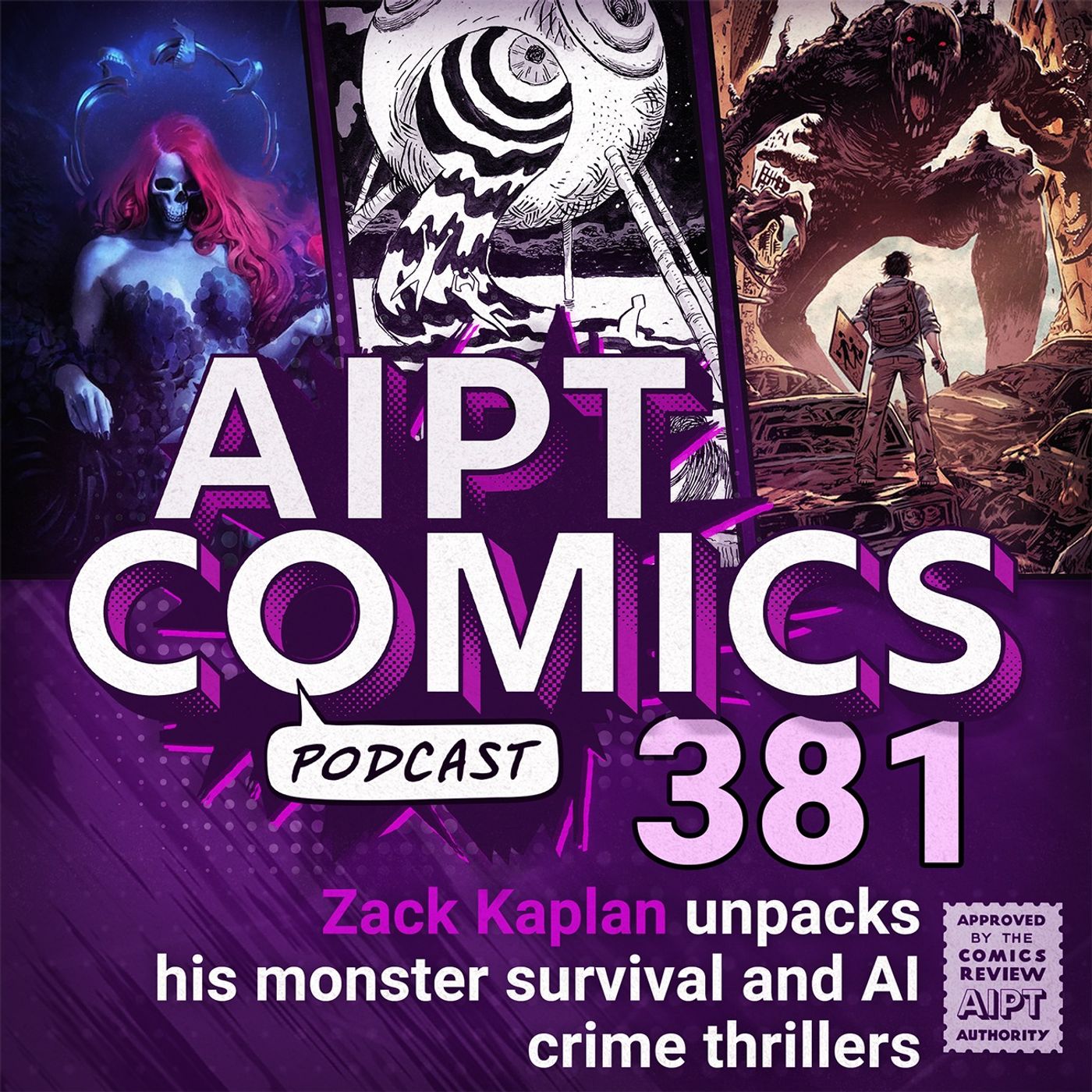 Zack Kaplan unpacks his monster survival and AI crime thrillers episode artwork