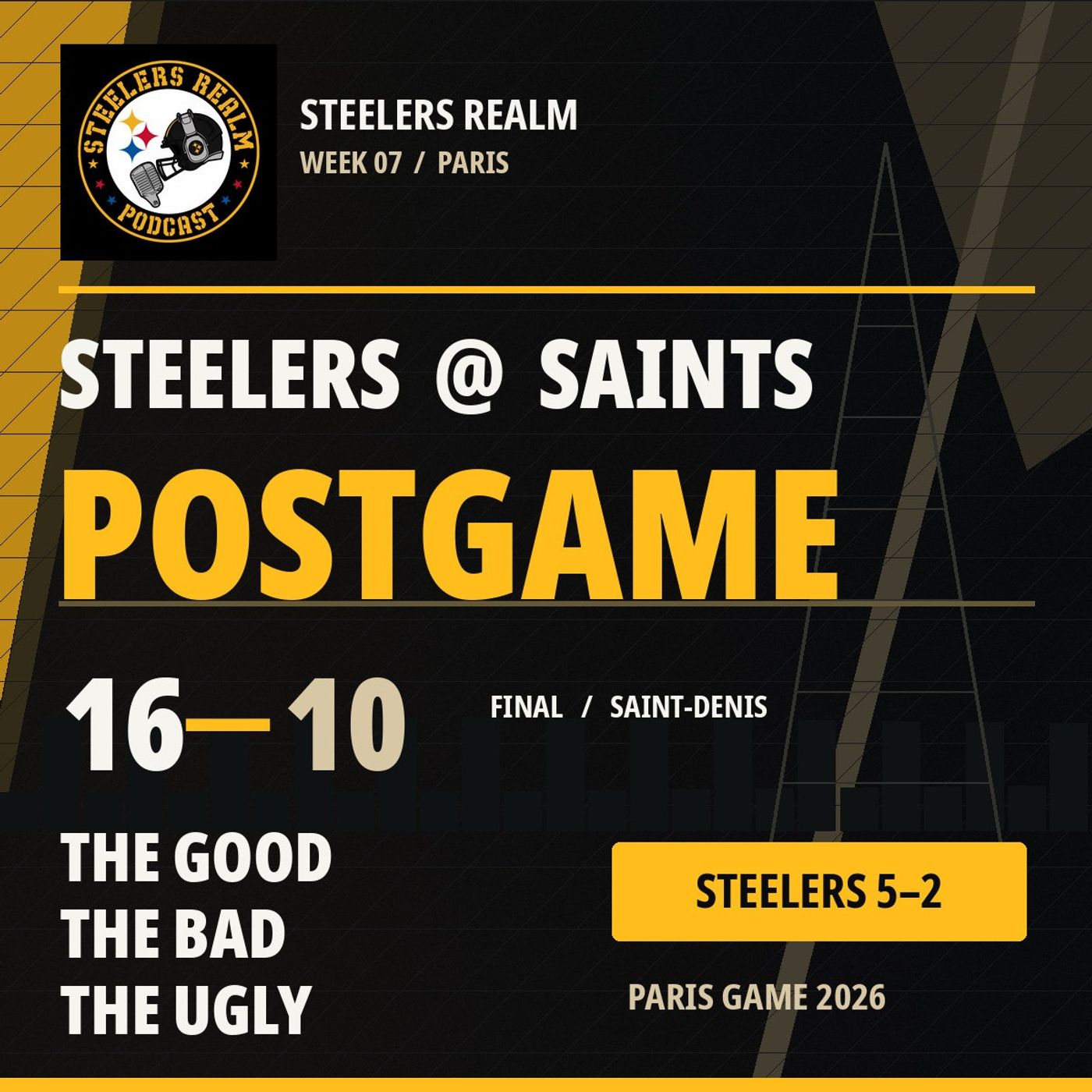 Steelers vs Saints Postgame: Pittsburgh Wins 16–10 in Paris SRP S8-E28-388 Steelers vs Saints Postgame: Pittsburgh Wins 16–10 in Paris SRP S8-E28-388