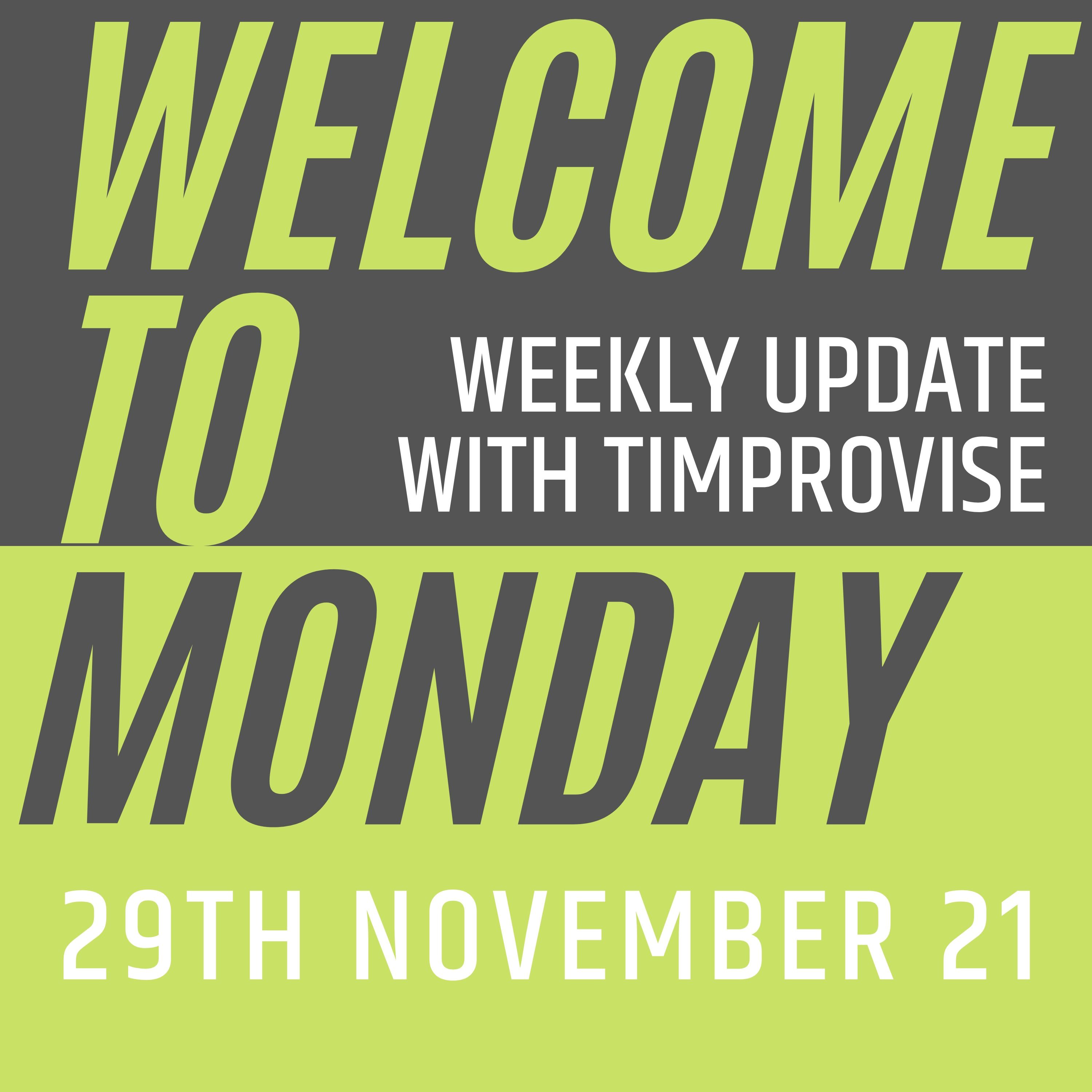Welcome to Monday - 29th November 2021