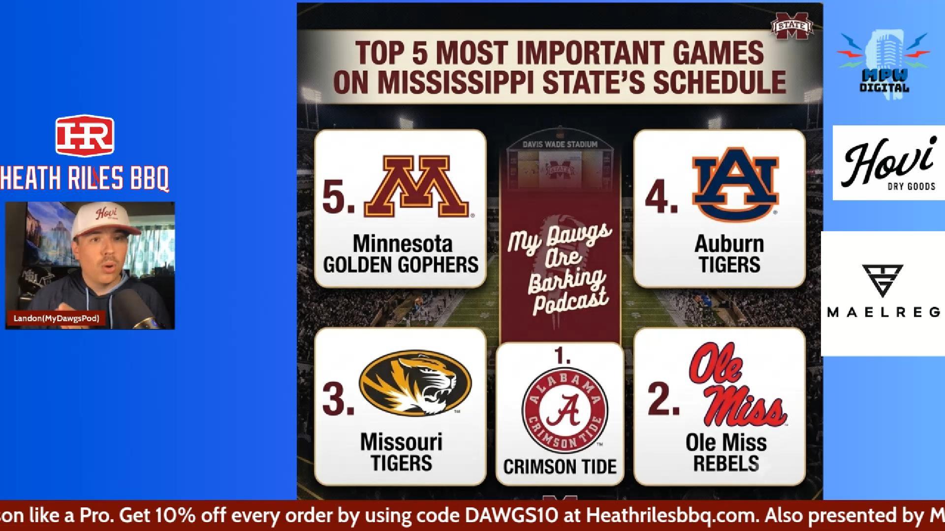 MyDawgsPod- Top 5 Most Important Games on MSU's Schedule