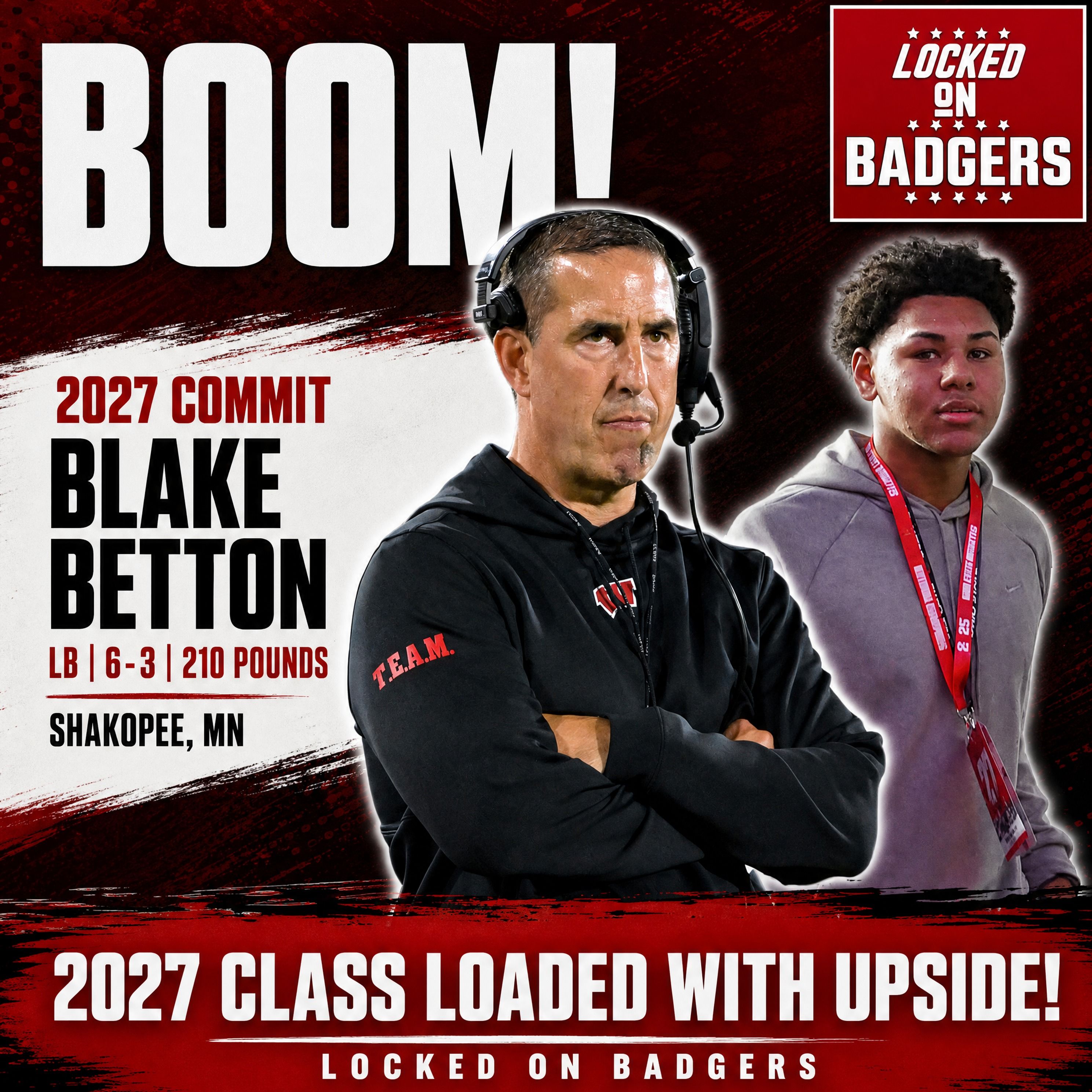 BOOM: Wisconsin Badgers FLIP Blake Betton From Penn State—Landing Versatile 2027 Linebacker Star! episode artwork