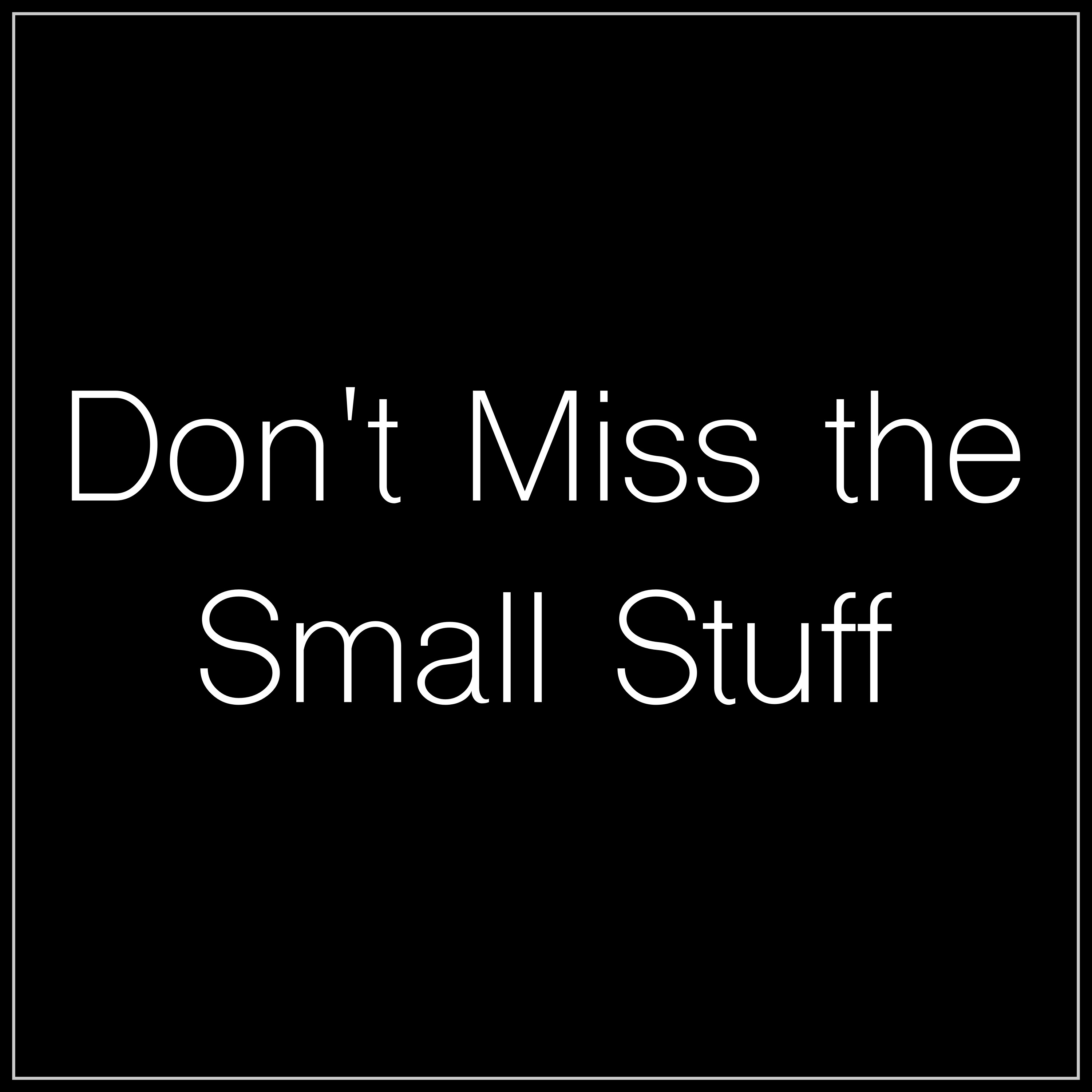 Don't Miss the Small Stuff episode artwork