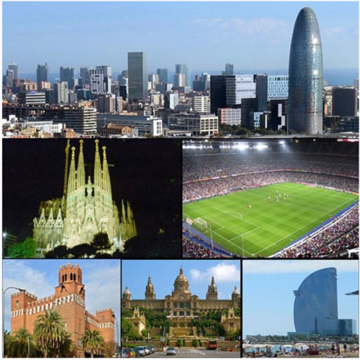 Barcelona is a city on the coast of northeastern Spain