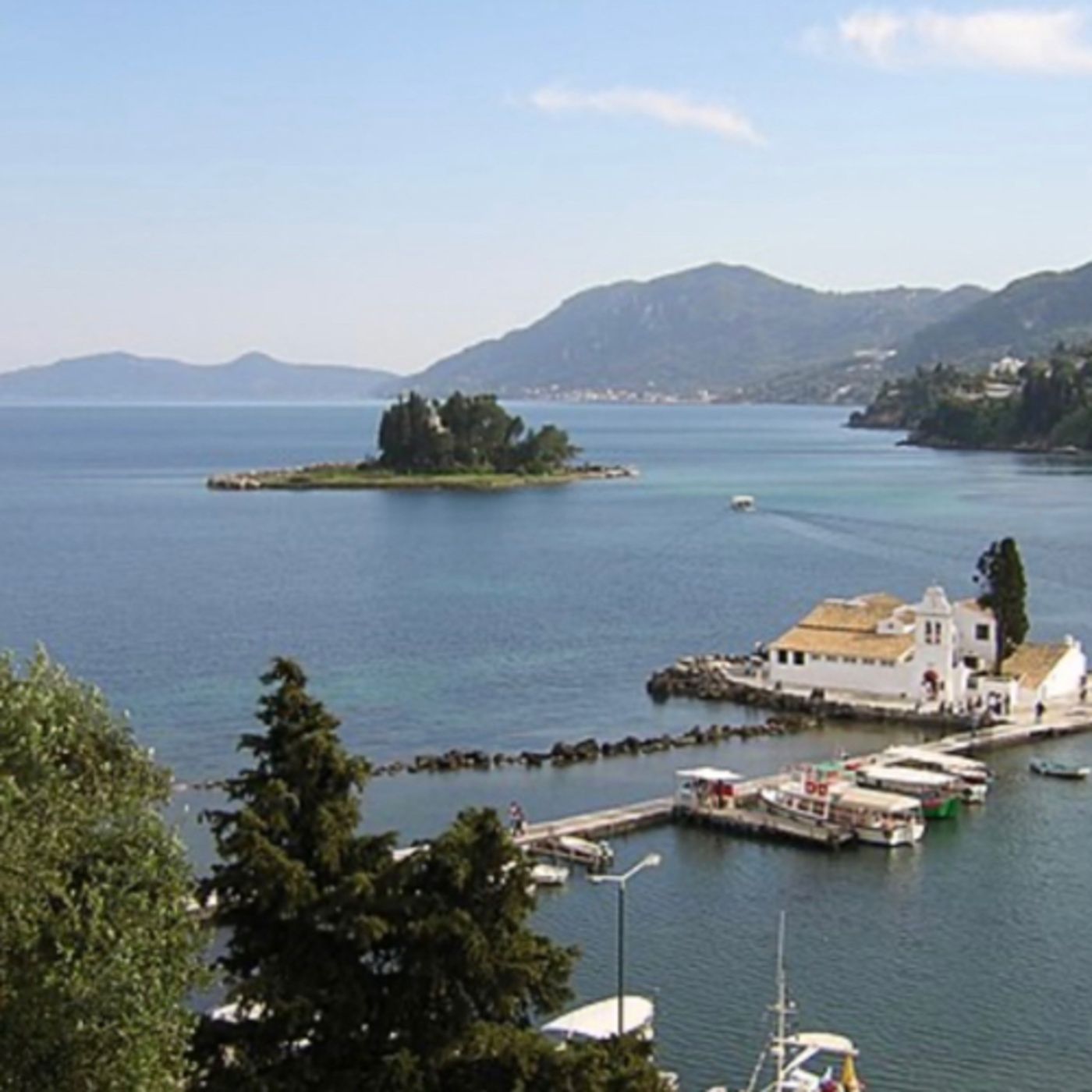 Corfu is a Greek island in the Ionian Sea, of the Ionian Islands