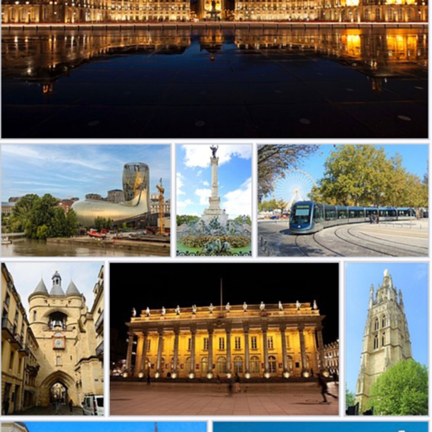 Bordeaux is a port city on the river Garonne in the Gironde department
