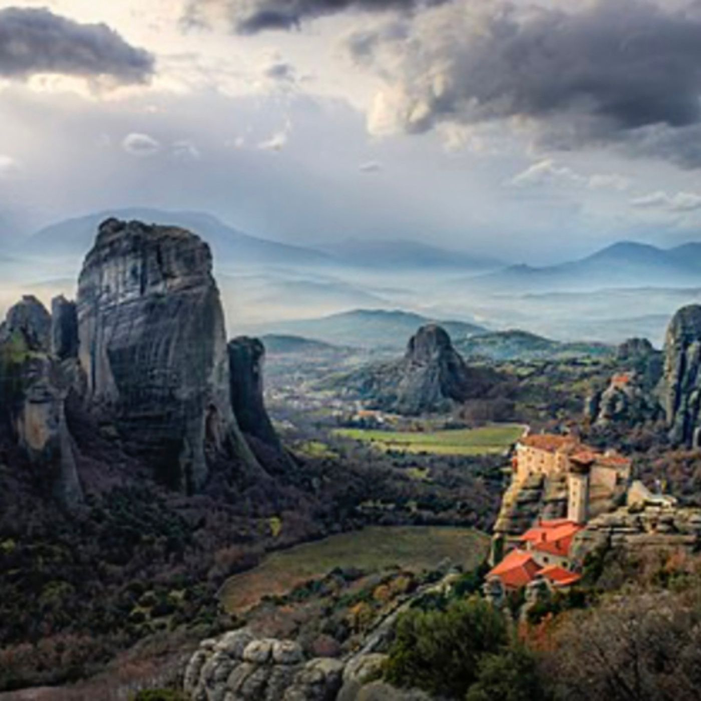 Meteora is a rock formation in central Greece hosting one of the largest