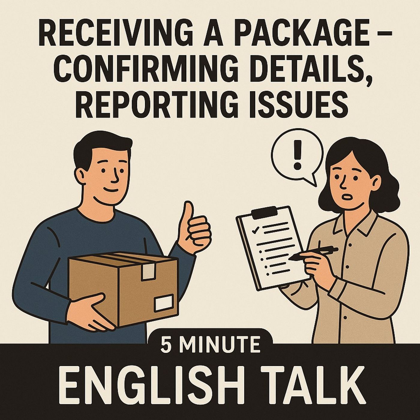 Receiving a Package – Confirming Details, Reporting Issues in English